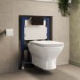 Palma Wall Hung Toilet 820mm Pneumatic Frame & Cistern & Matte Black Flush Plate