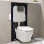 Wall Hung Smart Bidet Japanese Toilet with Heated Seat & 1160mm Frame Cistern and Chrome Pneumatic Flush Plate - Purificare