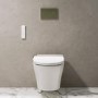 Wall Hung Smart Bidet Japanese Toilet with Heated Seat & 820mm Frame Cistern and Black Pneumatic Flush Plate - Purificare