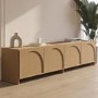 Large Oak Tv Stand with storage and Arch Detail - TV's up to 75" -  Ellie