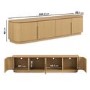 Large Curved Oak TV Stand with Storage - TV's up to 75" - Rae