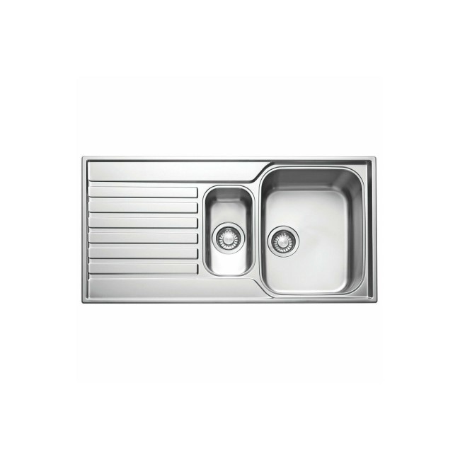 1.5 Bowl Inset Chrome Stainless Steel Kitchen Sink with Reversible Drainer - Franke Ascona ASX 651