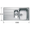 GRADE A1 - Franke ASX 651 Ascona 1.5 Bowl Reversible Stainless Steel Sink