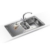 1.5 Bowl Chrome Stainless Steel Kitchen Sink with Right Hand Drainer - Franke Ariane