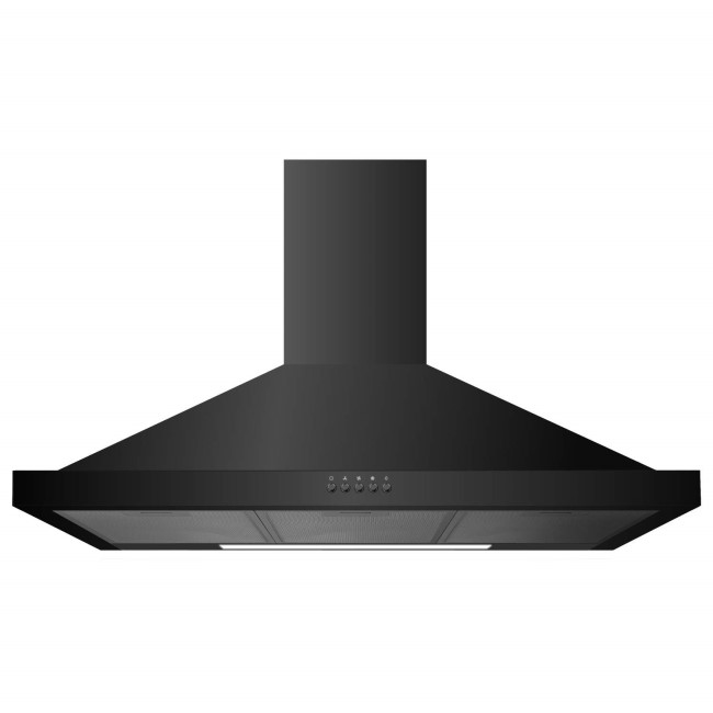electriQ 90cm Traditional Chimney Cooker Hood Satin Black  - Now with 5 Years warranty