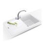 Single Bowl Inset White Composite Kitchen Sink with Reversible Drainer - Franke