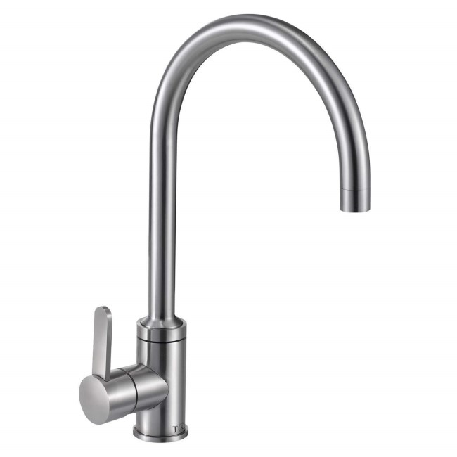 Taylor & Moore Canterbury Swan Neck Single Lever Stainless Steel Kitchen Mixer Tap