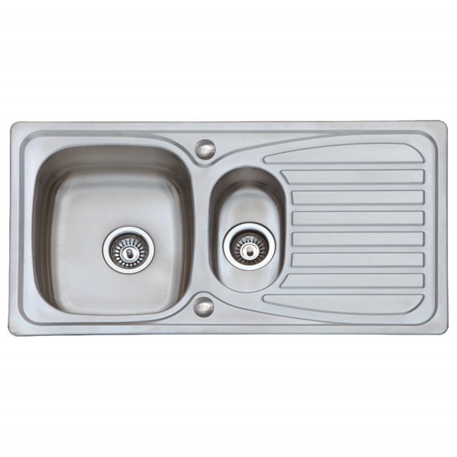 Taylor & Moore 1.5 Bowl Reversible Drainer Stainless Steel Chrome Kitchen Sink - Ness
