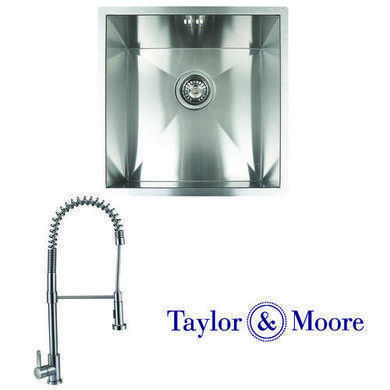 Taylor & Moore Norman Inset 1 Bowl Stainless Steel Sink & Royal Stainless Tap Pack