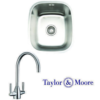 Taylor & Moore Ontario Undermount Single Bowl Stainless Steel Sink & Warwick Chrome Tap Pack