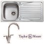 Taylor & Moore Eyre Reversible 1 Bowl Stainless Steel Sink & Malvern Chrome Tap Pack