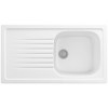 Single Bowl Inset White Ceramic Kitchen Sink with Reversible Drainer - Franke Elba