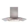 GRADE A1 - As new but box opened - CDA ECPK90SS Curved Glass 90cm Wide Island Cooker Hood Stainless Steel