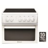 GRADE A2 - Hotpoint HAE51PS 50cm Wide Double Cavity Electric Cooker With Ceramic Hob White