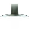electriQ 90cm Curved Glass Chimney Cooker Hood - Stainless Steel 