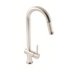 1810 Sink Company Brushed Steel Single Lever Pull Out Aerated Mixer Kitchen Tap - Grande