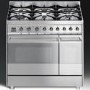 GRADE A2 - Light cosmetic damage - Smeg SY92PX8 Symphony Dual Cavity Pyro 90cm Dual Fuel Range Cooker - Stainless Steel
