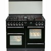 Rangemaster 74300 - 110cm LPG Gas Range Cooker with Porthole Doors in Black and Chrome