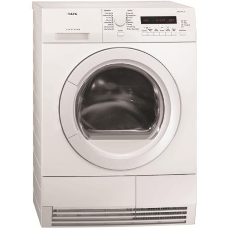 GRADE A2 - Light cosmetic damage - AEG T76485AH SensiDry 7 Series Freestanding Condenser Tumble Dryer - White
