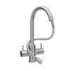 Astracast TP0789 Shannon Twin Lever Single Flow Tap with Pull-out in Brushed Steel