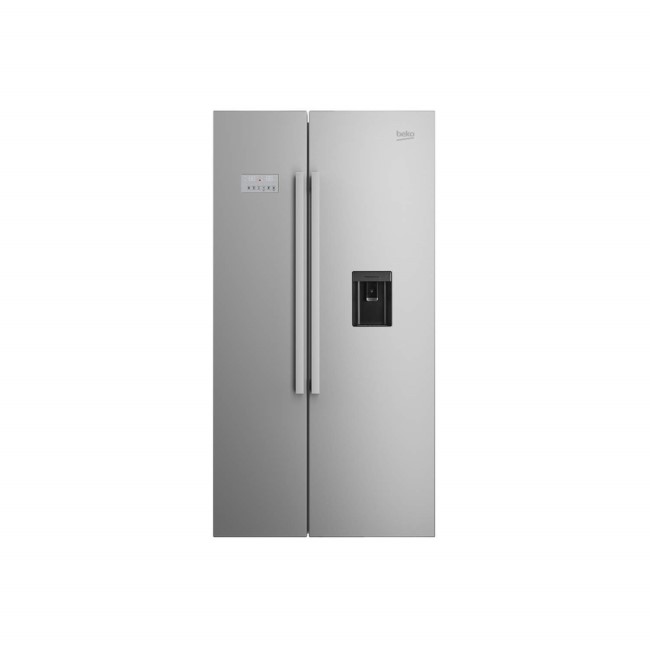 GRADE A1 - Beko ASD241X Stainless Steel Side By Side Fridge Freezer With Non-plumbed Water Dispenser