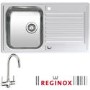 Reginox Centurio R10 Reversible 1 Bowl Stainless Steel Sink & Genesis Chrome Tap Pack
