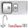 Reginox Centurio R15 Reversible 1.5 Bowl Stainless Steel Sink & Genesis Chrome Tap Pack