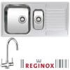 Reginox CENTURIOR1.5/GENCH Centurio R15 Reversible 1.5 Bowl Stainless Steel Sink &amp; Genesis Chrome Tap Pack