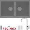 Reginox BEST450 2 Bowl Titanium Regi-Granite Composite Sink &amp; Astoria Chrome Tap Pack