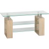 Milan TV Unit in Oak Effect with Glass Shelves - TV&#39;s up to 48&quot;
