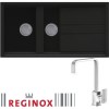Reginox BEST475 Reversible 1.5 Bowl Black Regi-Granite Composite Sink &amp; Astoria Chrome Tap Pack