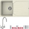 Reginox EGO400C/THAMES EGO400 Reversible 1 Bowl Cream Regi-Granite Composite Sink &amp; Thames Chrome Tap Pack