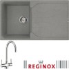 Reginox EGO400TT/THAMES EGO400 Reversible 1 Bowl Titanium Grey Regi-Granite Composite Sink &amp; Thames Chrome Tap Pack