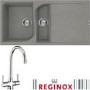 Reginox EGO475TT/THAMES EGO475 Reversible 1.5 Bowl Titanium Grey Regi-Granite Composite Sink & Thames Chrome Tap Pack