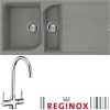 Reginox EGO475 Reversible 1.5 Bowl Titanium Grey Regi-Granite Composite Sink &amp; Thames Chrome Tap Pack