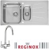 Reginox Diplomat 15 Reversible 1.5 Bowl Stainless Steel Sink &amp; Thames Chrome Tap Pack