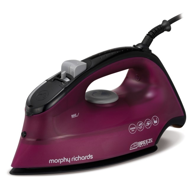 Morphy Richards 300263 Breeze Steam Iron With Ceramic Sole Plate Black And Mulberry