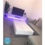 Grade A1 - Evoque Large White High Gloss TV Unit with LED Lighting - TV's up to 70"