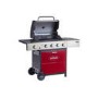 Outback Meteor - 4 Burner Gas BBQ Grill with Side Burner - Red
