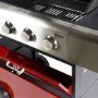 Outback Meteor - 4 Burner Gas BBQ Grill with Side Burner - Red