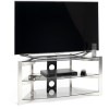 Techlink SK100TC Skala Corner TV Stand for TVs up to 50&quot; - Titanium &amp; Smoked Glass