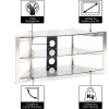 Techlink SK100TC Skala Corner TV Stand for TVs up to 50&quot; - Titanium &amp; Smoked Glass
