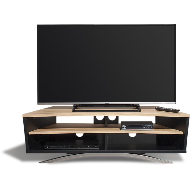 Techlink Prisma PR130SBLO TV Stand for up to 65" TVs - Black/Light Oak