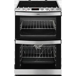 AEG 43102V-MN 60cm Electric Double Oven Cooker With Ceramic Hob Stainless Steel