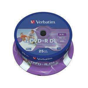 Verbatim 25PK Inkjet 8.5GB 8X DVDR SP Blank Disks