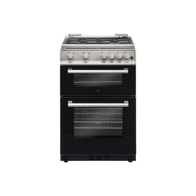 New World DF600MD 60cm Dual Fuel Cooker With Glass Lid - Silver