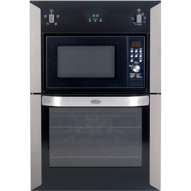Belling BI90FMW Electric Built In Double Oven with Microwave in Stainless Steel