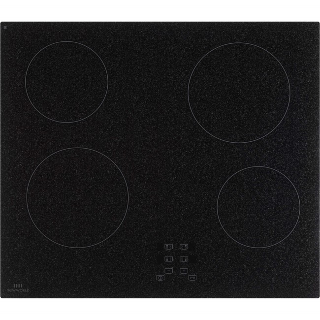 GRADE A1 - As new but box opened - New World NWTC601 Touch Control 60cm Ceramic Hob - Black Granite Effect