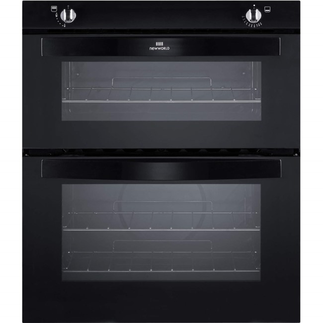 New World NW701G Gas Built-under Twin Cavity Oven Black