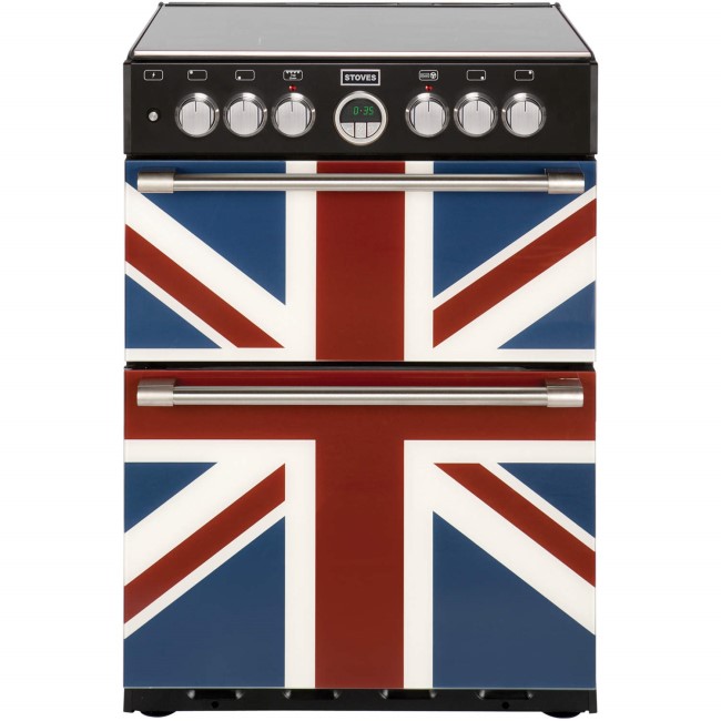 Stoves Sterling Mini Range 60cm Dual Fuel Cooker With Union Flag Pattern